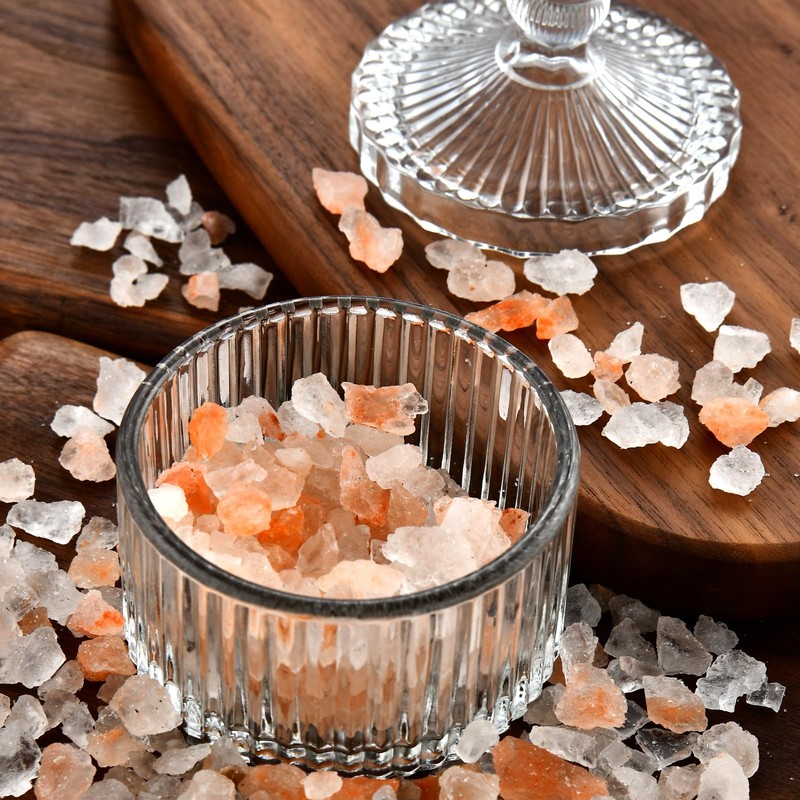 Crystal Glass Salt Cellar with Lid – 7oz Clear Salt