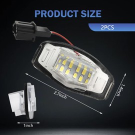 MOXRUQ 2 PCS White Led Tag Lights, 18-SMD 6500K LED License Plate Light, Tag Lamp Assembly Replacement Parts, Compatible with Accord Sedan Odyssey Civic Pilot & MDX TSX TL ILX RDX RL