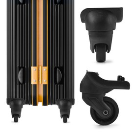 2-Pcs Luggage Wheel Replacement, Suitcase Spinner Black Sturdy Mute Wheels Kit for DIY Repair, Spinner Wheels Plastic 360 Degree Rotation