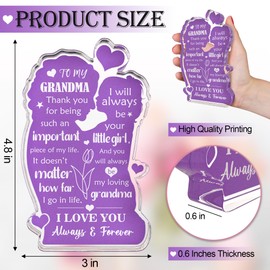 Grandma Gifts, Mothers Day Gifts for Grandma, Great Grandma Christmas Gifts, Gifts for Grandma from Granddaughter, Gigi Gifts for Grandma Home Decorative Acrylic Plaque Sign 5 x 3 Inch