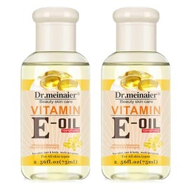 Vitamin E Skin Oil,2PCS Anti Aging Face Oil and Serum,Body Moisturizer,Face Massage Oil,Vitamin E Body Oil,Anti Acne & Relieve Itchy Skin,Hydrating Body Oil Moisturiser- Face & Body & Hair -75ML*2