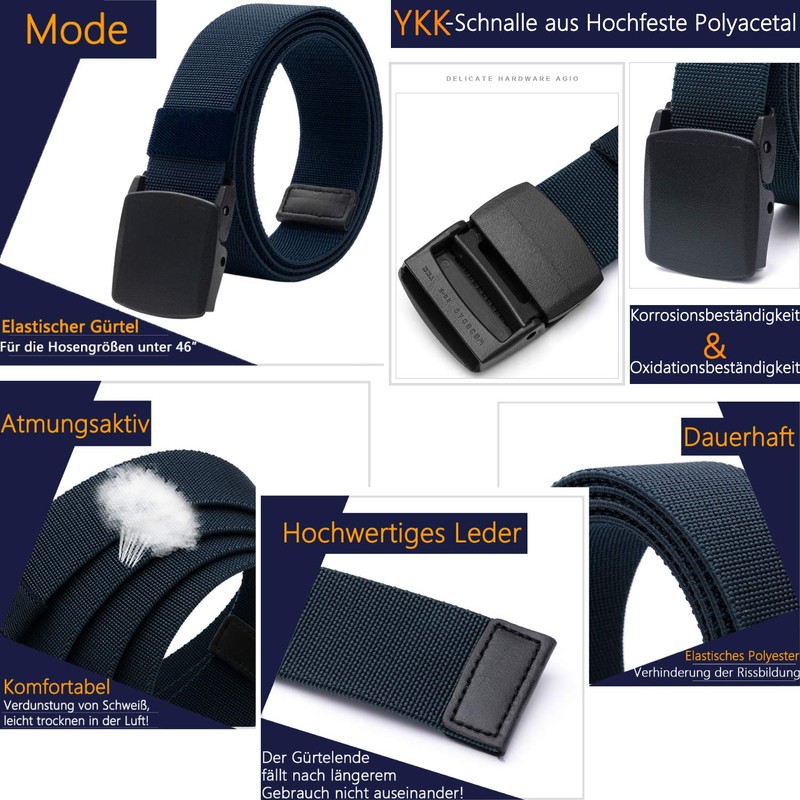 LionVII Men's Elastic Belt Tactical Military with Plastic Buckle 130