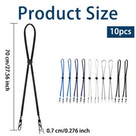 10 Pcs Hat Clips with Chin Straps, Adjustable Hat Chin Cord with Cord Lock Windproof Travel Hats Retainers for Golf, Fishing & Boating, Multi-Purpose Cinch Clips for Bags & Hard Hats