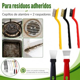 Cepillo de Limpieza 16 Piezas, Kit para Grietas, Cocina, Baño y Ventanas