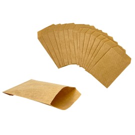 PAKNOR PAKNOR® 100stk Papiertüten Braun klein - 7 x 12 cm, ideal für Freudentränen & Adventskalender zum befüllen, Mini Kraftpapiertüten zum basteln für Hochzeit, Weihnachten, Blumensamen als Geschenktüte
