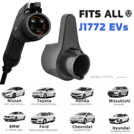 MECMO EV Charging Cable Holder Wall Mount for J1772, Electronic Vehicle Charger Cord Hanger, EVSE Car Charger Cable Organizer Management, EV Charging Plug Cord Protector Wall Hook SAE J1772 Connector