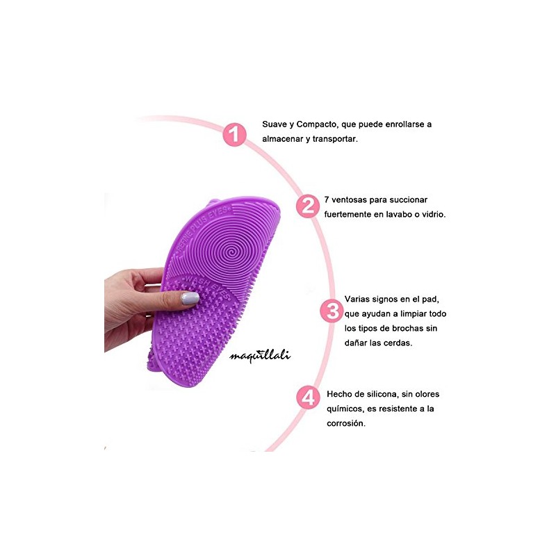 Kit 3 Limpiador silicona para brochas de maquillaje Alfombrilla Esponja