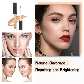 MINSHZEE Full Coverage Concealer, Brightening, Moisturising, Long-Lasting, Matte Finish, Water and Sweat Resistant, Dark Circle Concealer,Moisturising High Definition Foundation, 24 Hour Makeup Removal