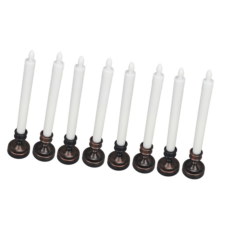 8PCS LED Taper Candle Flameless Window Candle Remote Control Warm