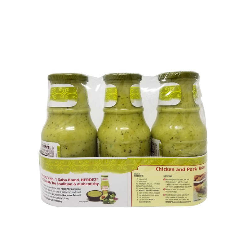 Herdez Guacamole Salsa - Medium - 3 Jars Net 4.42