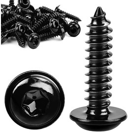 Pack of 60 Screws Black M4 x 25 mm Wood Screws Tapping Screws Black Galvanised Pan Head Screws Flat Head Self Tapping with Washer for Acoustic Panels 304 Stainless Steel Torx Flat Head Screws