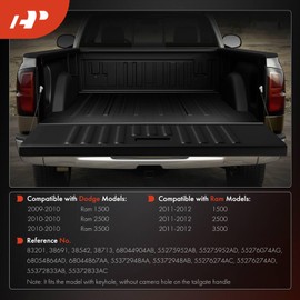 A-Premium 30-PC Tailgate Rebuild Kit Compatible with Dodge Ram 1500 2009-2010, Ram 2500 3500 2010 & Ram 1500 2500 3500 2011-2012, Tailgate Handle Latch Bracket Cable Bumper Bushing Bolts