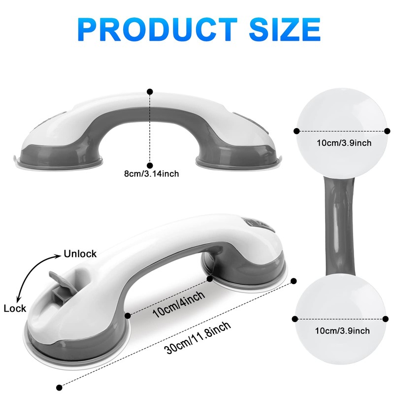 Shower Handle 2 Pack 12 inch Grab Bars, Bathroom, Bathtubs,
