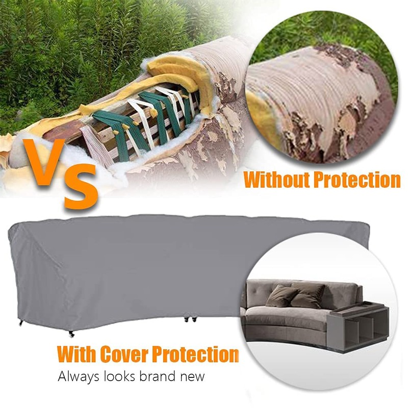 Curved Sofa Cover UCARE Outdoor Patio Furniture Cover Couch Sectional