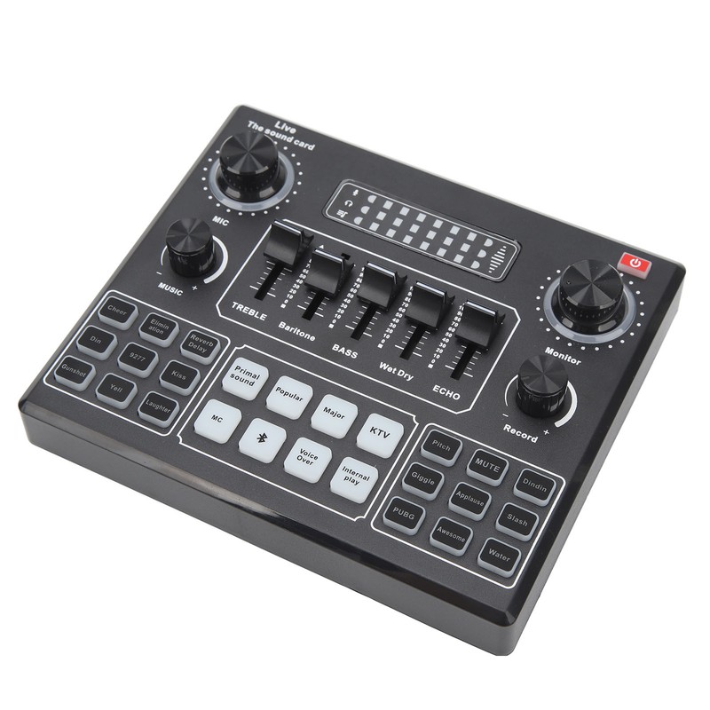 Live Sound Card Professional Dual Channel Bluetooth Stereo Mixer Board