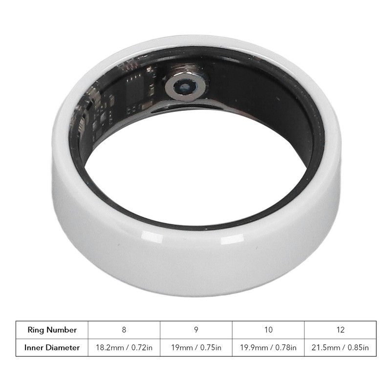 Smart Ring White IP68 Waterproof BT Pedometer Sleep Monitoring Rechargeable