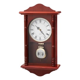 Classic Vintage 18-Inch Quartz Movement Grandfather Clock Pine Wood MDF Quiet Design for Wall DisplaySize: Size 18 inch