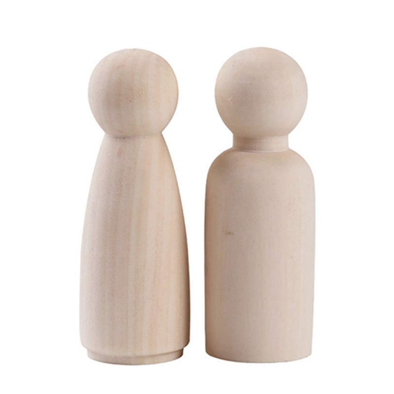 Egurs Holzfiguren 10 Stück 75mm DIY Figuren (5*Männlich +5*Weiblich)