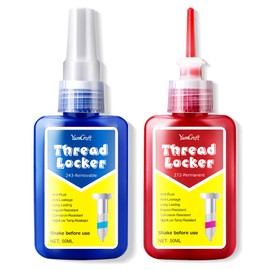 Thread Lock Blue and Red, Threadlocker Lock Tight, Medium & High Strength Thread Locking Seal Fastener, Curing Screw Metal Glue for Nuts, Bolts, Metals, Prevent Loosening & Corrosion, Leakage, 100ml