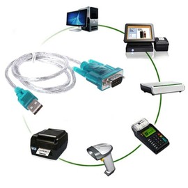 AYMBH USB 2.0 to Serial Port RS232 DB9 9 Pin Male Adapter with 340 Chipset, Full Pinout Converter, Compatible with Windows, Mac, Linux, PDA, GPS, and VGA – Supports Win 95/98/XP/7/Vista, Plug & Play