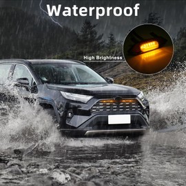 FICOLPO 4 Pcs Grille Lights Compatible with 2019 2020 2021 2022 2023 2024 RAV4 Hybrid LE, XLE, XLE Premium, SE, XSE, Limited - LED Front Grille Lights Accessories with Harness and Fuse (Amber)