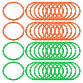 PATIKIL Plastic Toss Ring 3.15 Inch, 60 Pack Sports Rings Toss Game Speed and Agility Practice Rings for Carnival Outdoor Games Supplies Bean Bags Throwing Yard Games, Orange/Green