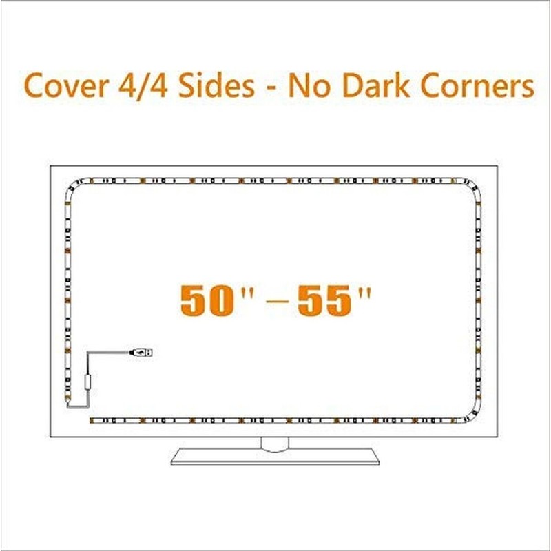 CPLID USB Powered LED Strip Lights TV Backlights Kit for