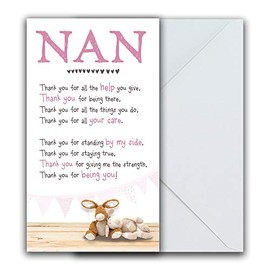Nan Birthday Card, Nice Words Nan Birthday Cards, Happy Birthday Nan Card, Nan, Birthday Card, 130x235mm