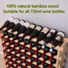 FDHUIJIA 72 Bottle Stackable Storage Modular Wine Rack Cabinet Bamboo