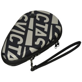 VICTAS 672111 Table Tennis Racket Case, Printed Round Racket Case, Black (1000)