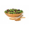 Lipper International Bamboo Wood Salad Bowls with Server Utensils, 7-Piece