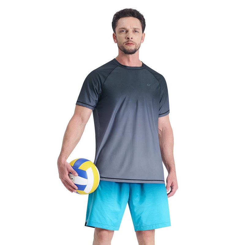 Camisetas de natación para hombre, protección solar UPF 50+, playera