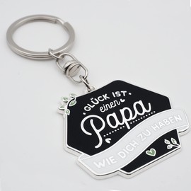 Manahia Keyring Dad – Glück ist einen Papa wie dich zu haben – Pendant – Father's Day – Pregnancy Announcement Dad – Gift Dad – Future Father, gold