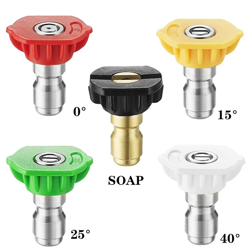 Pressure Washer Spray Nozzle Tip Set with 5 Multiple Degrees