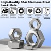 ZQZ 145 PCS Assorted Stainless Steel Hex Nuts Assortment Kit