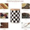 XYQXYQ Kitchen Countertop Ceramic Checkered Canisters,Black And White Food Storage