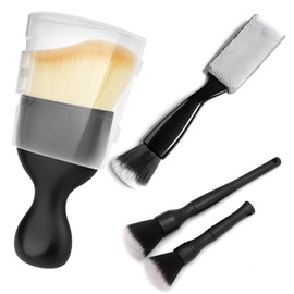 5 PCS Car Detailing Brushes Set, Car Cleaning Brush Car Interior Detailing Brush Bristles Soft Car Interior Cleaning Brushes and Microfiber Towel Kit for Cleaning Interior Exterior of Car