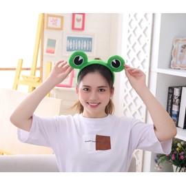 Edostree QWFD-01 Frog Fluffy Headband, Hair Band, Hair Ornament, Costume Accessory, Unisex, One Size Fits Most