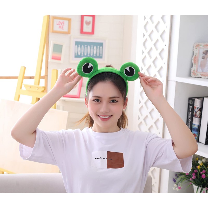 Edostree QWFD-01 Frog Fluffy Headband, Hair Band, Hair Ornament, Costume