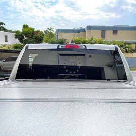 Xinghe for Ford F150 F250 F350, Rear Middle Window American Flag Decals, Matte Black USA Flag Decal for Truck Back Window, Waterproof Vinyl, Durable and Easy Remove Truck Decal (For 2015-2023 F150,