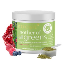Boobie Mother of All Greens | Your New Family Ritual, Daily Super Greens Powder with 40+ Essential Nutrients for Moms & Families | Vegan, Gluten Free, & Sugar Free | Mixed Berry Flavor, 30 svgs
