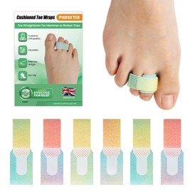 Pnrskter Hammer Toe Straightener for Women & Men - 6 Pcs Broken Toe Splints Wraps, Hammer Toe Corrector for Curled, Crooked, Broken Toe Support (Multicolour)