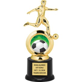 Boy's Soccer Trophy for Kids, Customize Engraving, Futbol Award, 8 3/4 Inch Tall