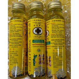 Gold Cross Yellow Oil Yellow Oil Gold Cross Herbal Thai Best Pain Premium Quality Product 24 cc x 3