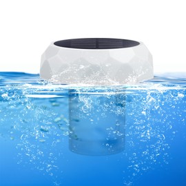 Lotus Floating Pool Chlorine Dispenser with Solar Power for Inground Pools, Open and Close Type Tank, Adjustable Control Ring, Reliable PP and ABS Plastic