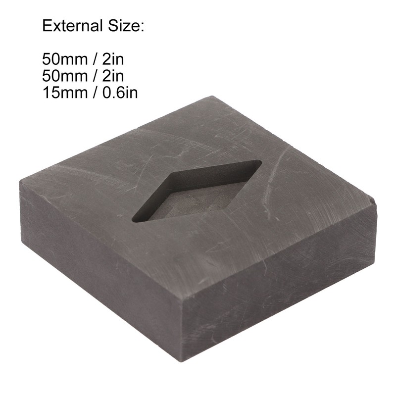 Graphite Crucible Rhombus Shape Metal Refining Scrap Melting Ingot 50