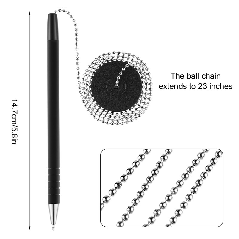 Secure Pen with Adhesive Chain and Security Pen Holder for
