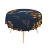 Japanese Style Tablecloth for Round Table 70 Inch Golden Cherry