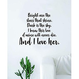 and I Love Her V2 The Beatles Wall Decal Sticker Vinyl Art Bedroom Living Room Decor Decoration Teen Quote Inspirational Cute Music John Lennon Paul McCartney Lyrics Rock Inspire