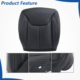 Microfiber Leather Passenger Side Bottom Seat Cover Blcak Replacement for Wrangler 2013-2017